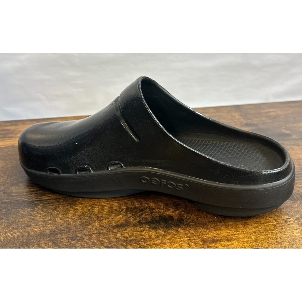 Oofos OOcloog Luxe Clog Womens Size 11 Mens 9 EU 42 Black Walking Recovery Shoes - Picture 2 of 13